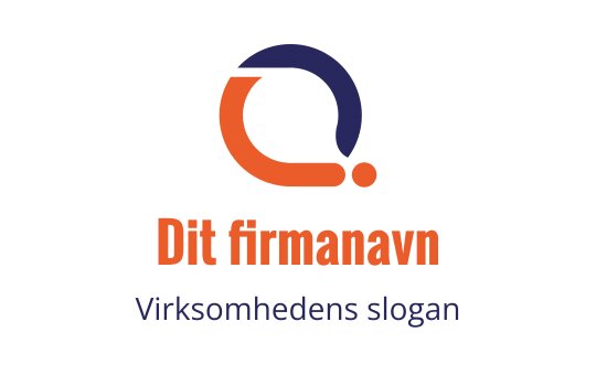 Moderne logo design med en sirkulær form i oransje og marineblå