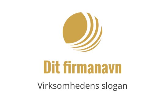 Moderne logo design med en stilisert gyllen kule og buede linjer