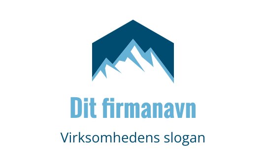 Moderne fjelllogo med en blå geometrisk form