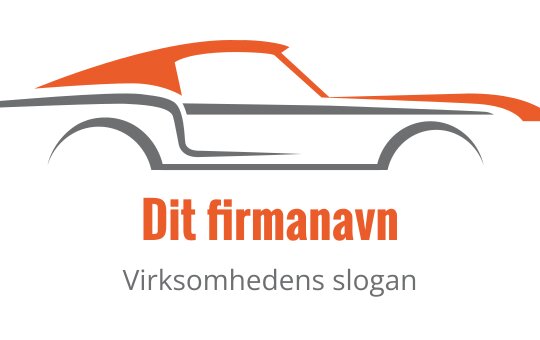 Stilisert billogo design i svart og oransje med elegante linjer