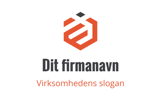 Moderne sekskantet logo design med oransje og grå elementer