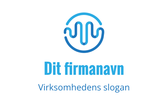Moderne blå logo med et sirkulært bølgemønster