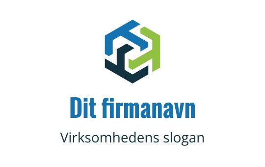 Moderne sekskantet logo design med sammenflettede former i blått og grønt