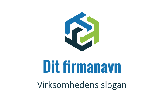 Moderne sekskantet logo design med sammenflettede former i blått og grønt