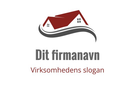 Moderne logo design med et hus med rødt tak og flytende linjer