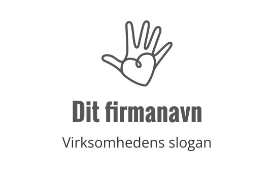 Minimalistisk håndlogo med et hjerte i håndflaten