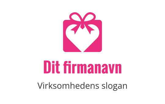 Lekent rosa gaveeske logo design med hjerte og sløyfeelementer
