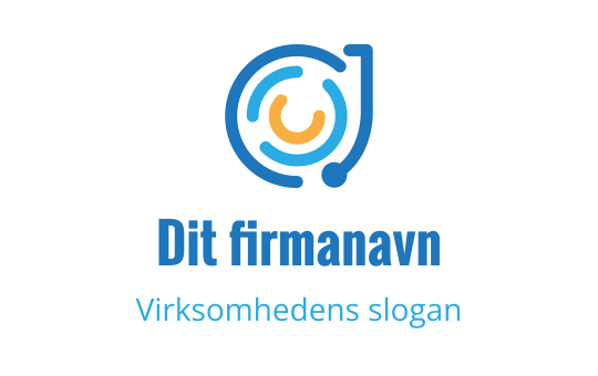 Moderne logo design med et sirkulært blått og oransje motiv