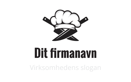 Kokkens hatt logo design med kryssede kniver i moderne stil
