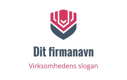 Moderne skjoldlogo design med rosa og grå elementer
