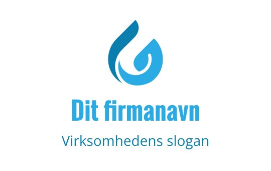 Moderne blå logo med abstrakte vanndroppformer