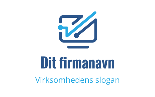 Moderne logo design med en stilisert graf og skjerm i blåtoner