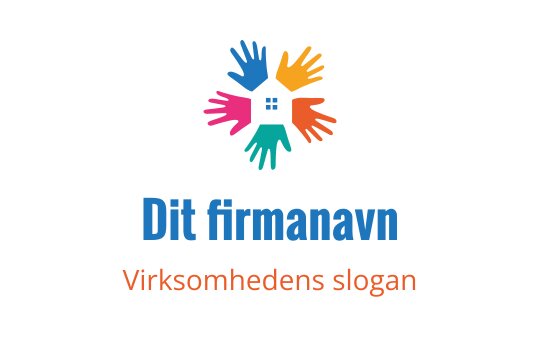 Fargerik logo med hender som omgir et husikon
