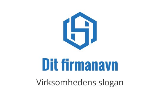 Moderne blå heksagonal logo med stiliserte bokstaver inni