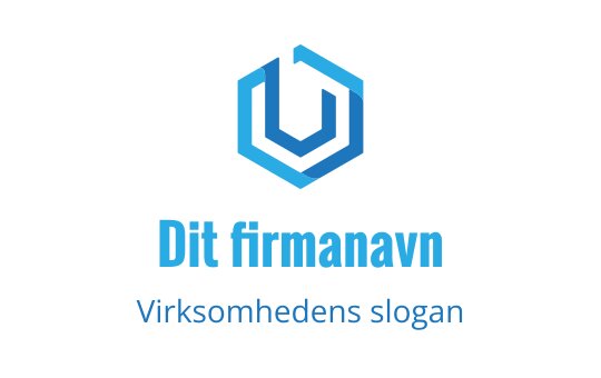 Moderne blå heksagonal logo design med lagdelte geometriske former