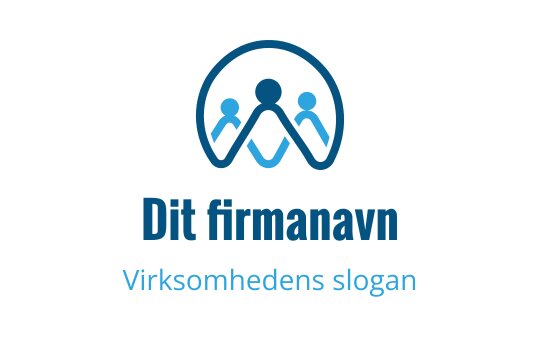 Moderne logo design med tre abstrakte figurer i blåtoner