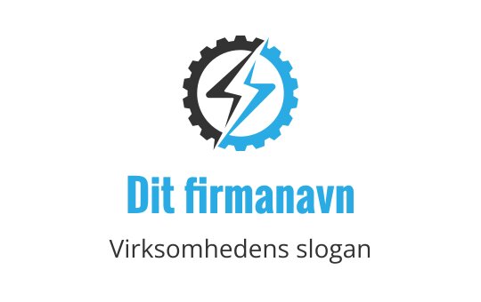 Moderne logo design med et tannhjul og lyn i blått og svart