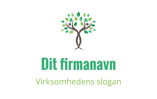 Moderne trelogo med grønne blader og brun stamme