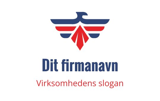 Moderne logo design av en modig ørn med røde og blå vinger