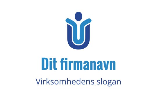 Moderne blå logo med en stilisert menneskefigur og bokstaven U