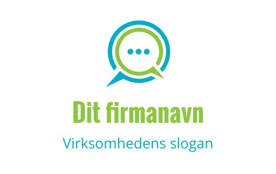 Moderne logo design med taleboble i blå og grønne farger