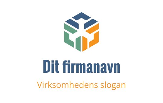 Moderne sekskantet logo design med blå, grønn og oransje elementer