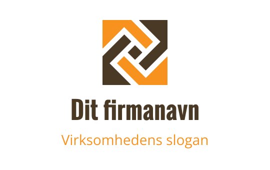 Moderne sammenflettet firkantet logo design i oransje og brune toner