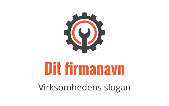 Fet logo design med en skiftenøkkel inne i en tannhjulform