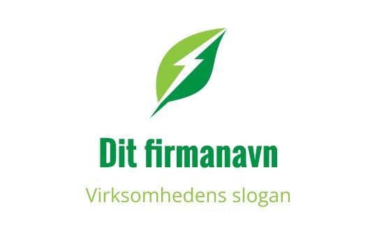 Moderne logo design med grønt blad og lyn-element