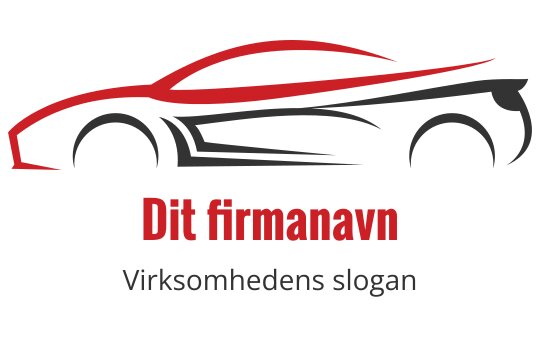 Strømlinjeformet logo design av svart og rød bilsilhuett med dynamiske linjer