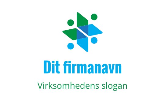 Moderne geometrisk logo design med grønne og blå former
