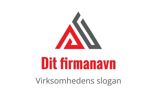 Moderne trekantet logo design i rødt og grått med fet typografi