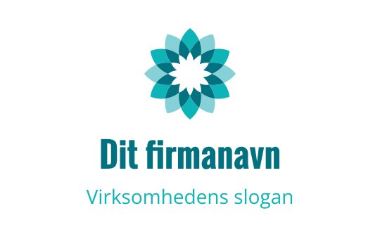 Moderne logo design med teal blomst og lagdelte kronblader