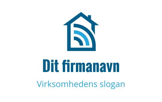 Moderne huslogo med signalbølger i blått