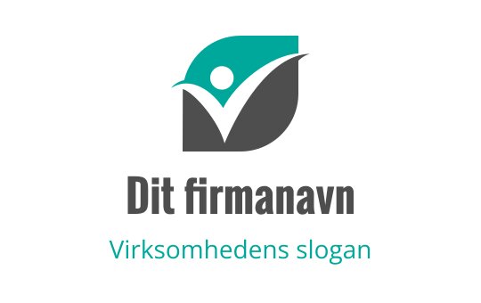 Moderne logo design med en stilisert blad og menneskefigur i teal og grå
