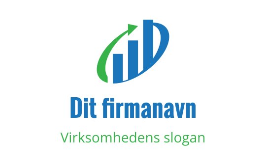 Moderne logo design med oppadgående stolper og en pil i blått og grønt