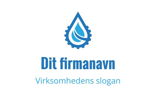 Moderne blå vanndråpe logo design med tannhjulselementer