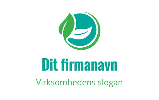 Moderne logo design med et smilende blad i en sirkulær teal bakgrunn