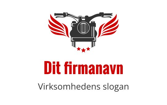 Moderne motorsykkel logo design med røde vinger og stjerner