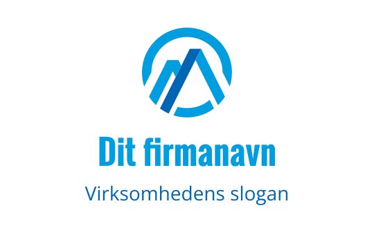 Moderne blå logo med abstrakte fjellformer og sirkulære elementer