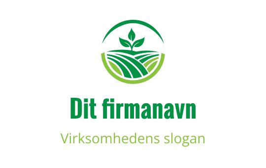 Moderne grønn logo med en plante og buede felt