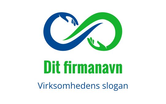 Moderne uendelig logo design med blå og grønne hender