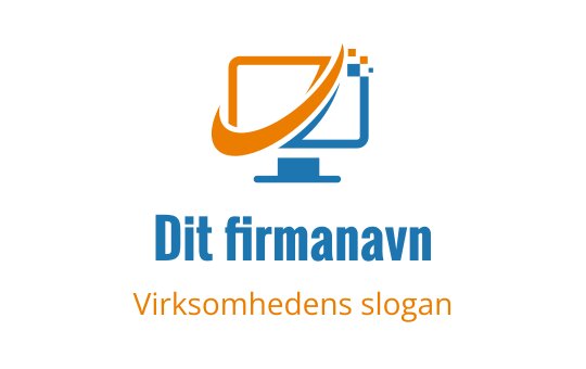 Moderne logo design med en dataskjerm og dynamiske sveip-elementer