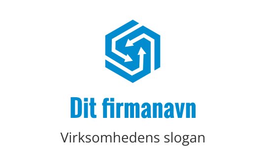 Moderne blå heksagonal logo design med piler og stiliserte bokstaver