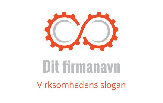 Moderne uendelig logo design med sammenflettede gir i oransje og grått