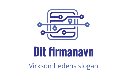 Moderne logo design med et kretsmønster i blått og lilla