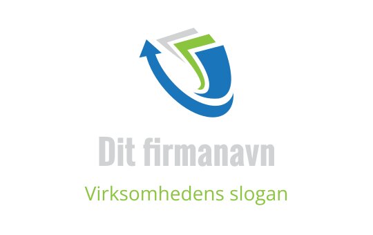 Dynamisk logo design med en oppovergående pil i blått og grønt