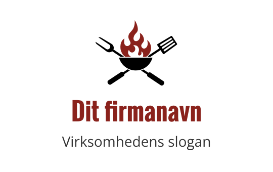 Fet logo design med en stilisert flamme over teksten