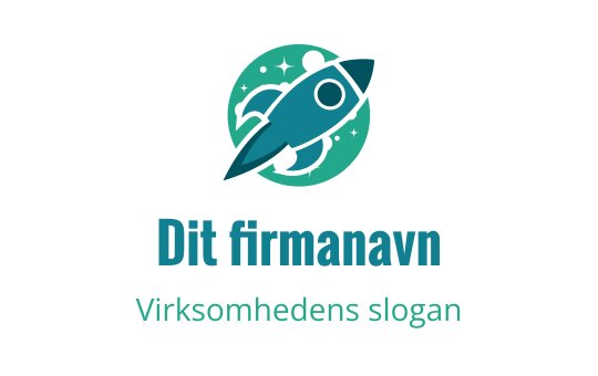 Moderne rakettlogo med en teal sirkulær bakgrunn
