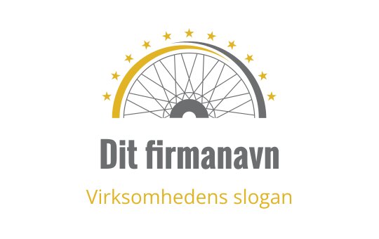 Moderne hjul logo design med stjerner og en gul bue